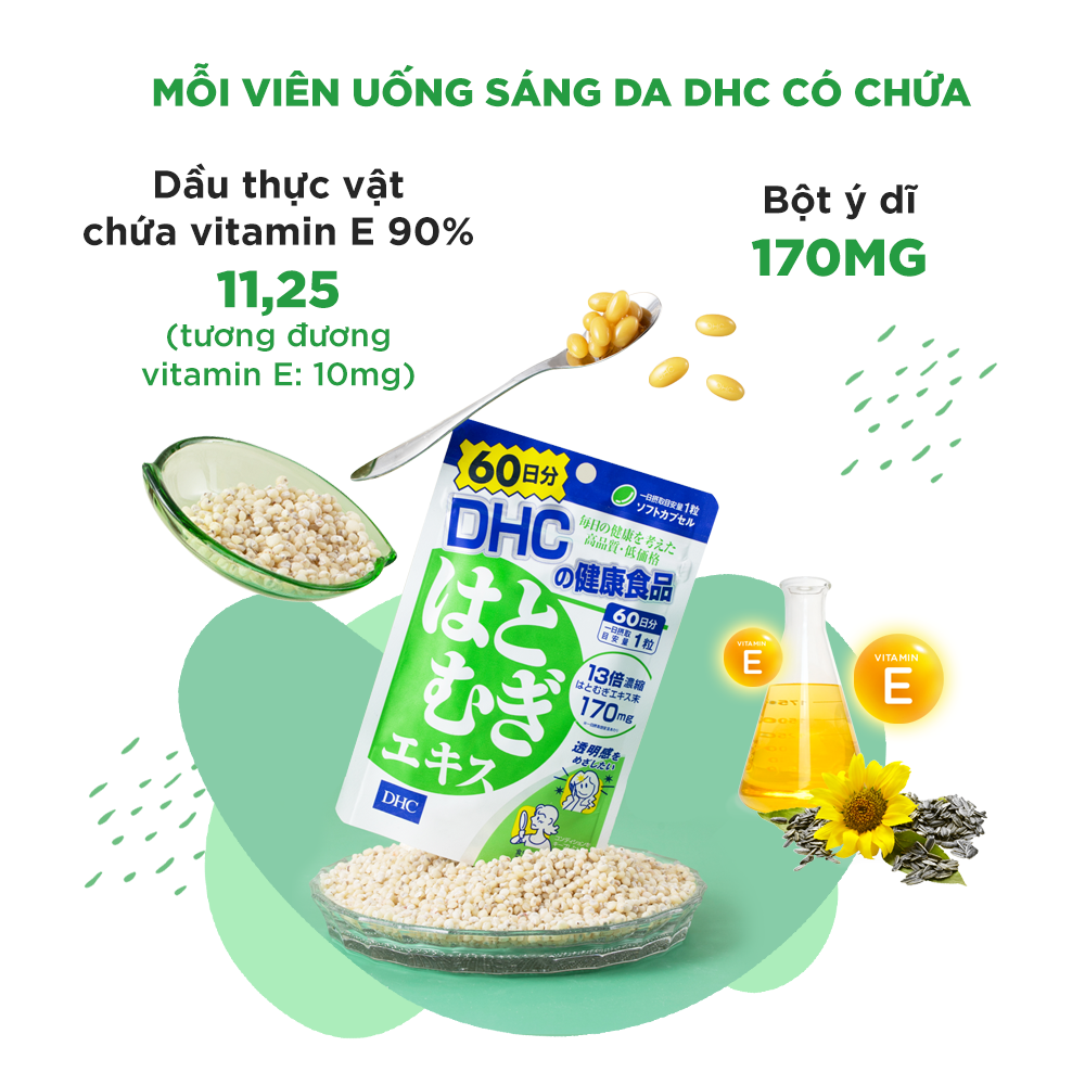Viên uống sáng da DHC Adlay Extract 30 ngày